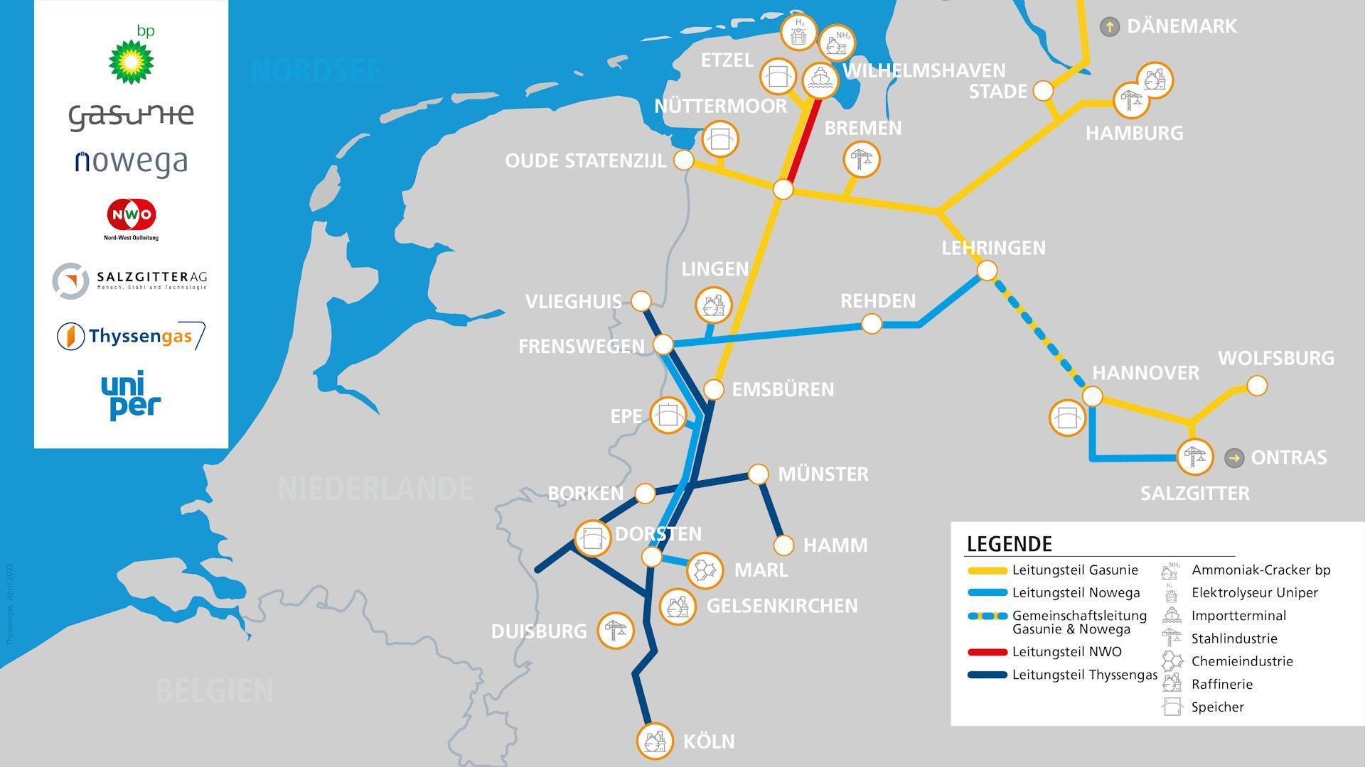 Read more about the article A mega alliance for hydrogen transport in Germany