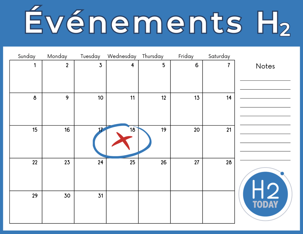 calendrier événements hydrogène