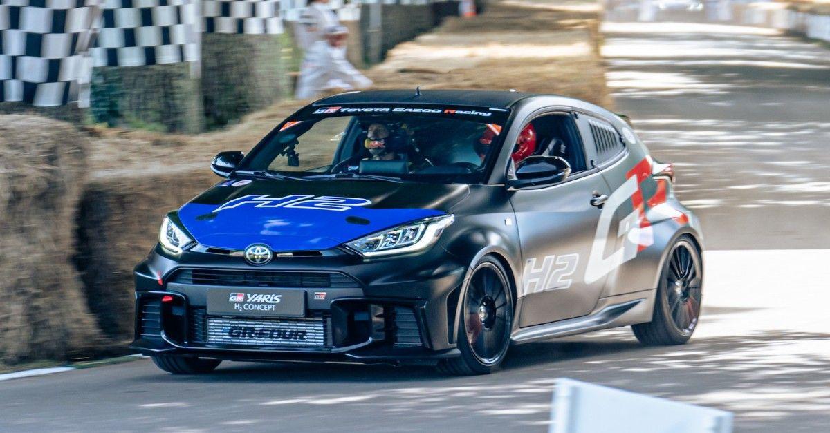 Rowan Atkinson Takes a Spin in a Hydrogen-Powered Toyota Yaris at Goodwood Festival